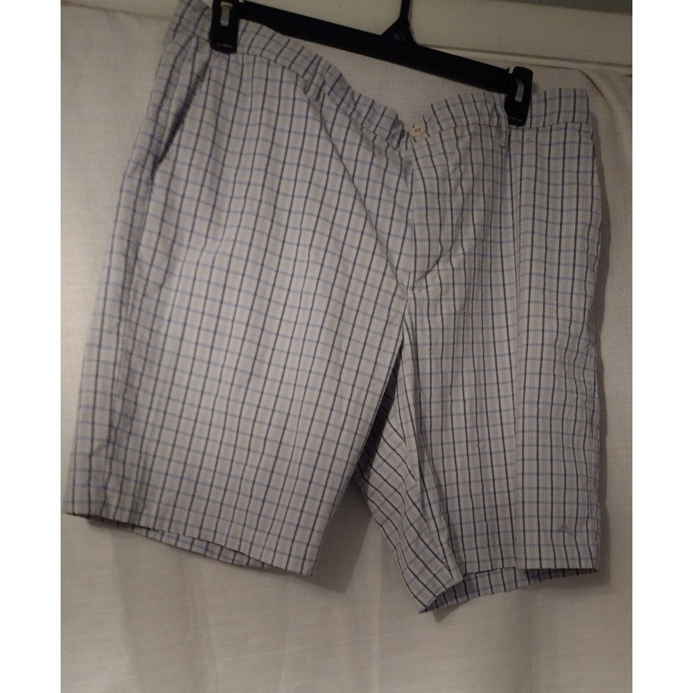 Tommy Bahama Men's Plaid Stretch Shorts Size 38 Brown Blue 10" Inseam